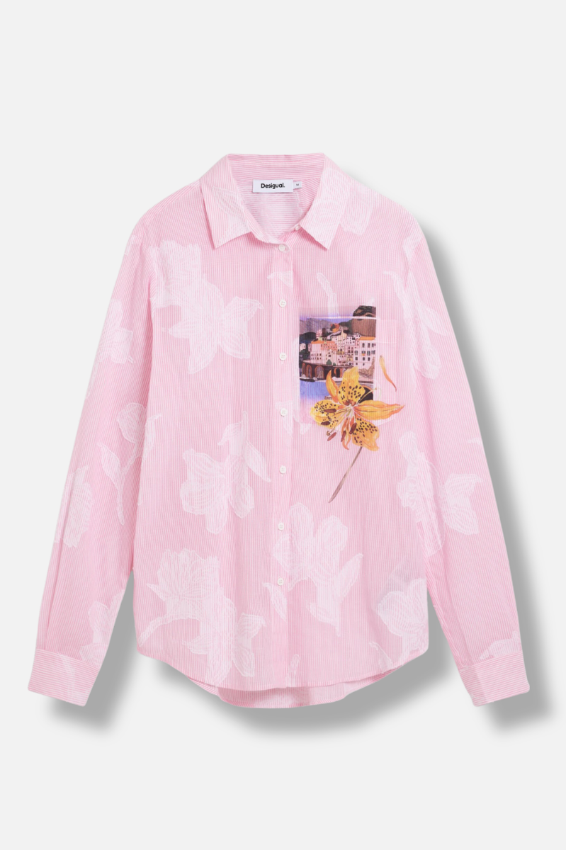 Striped Postcard Shirt - Rosa