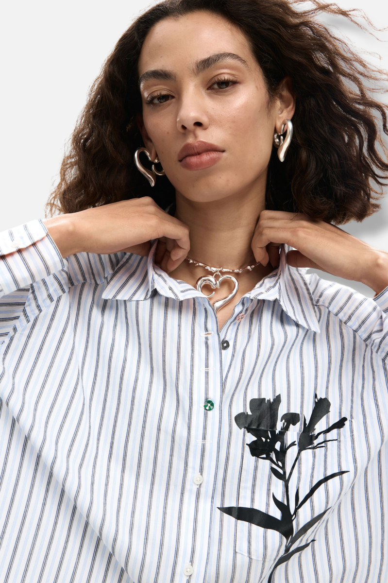 Long Stripe Shirt - Blue