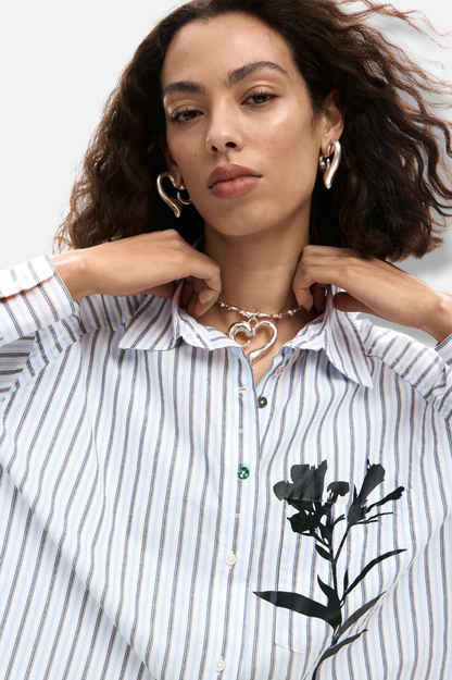 Long Stripe Shirt - Blue