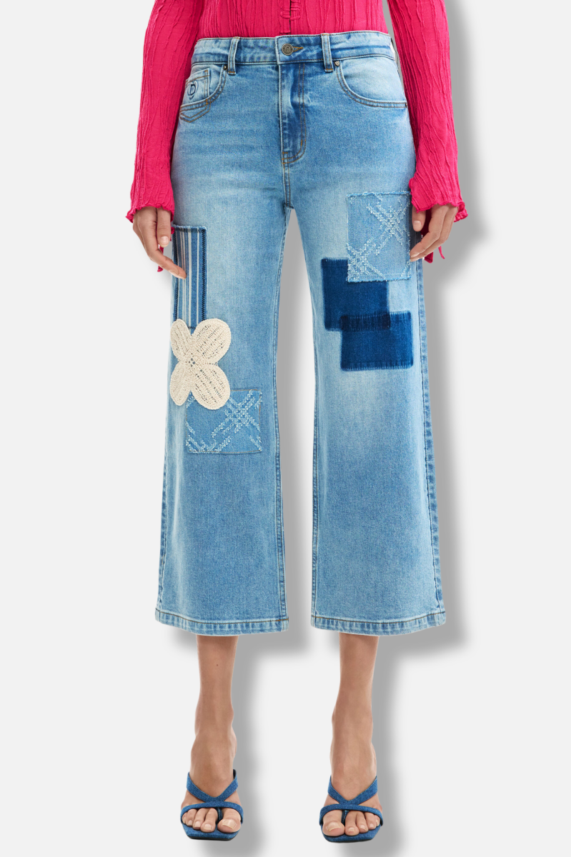 Crochet Patch Jeans - Denim