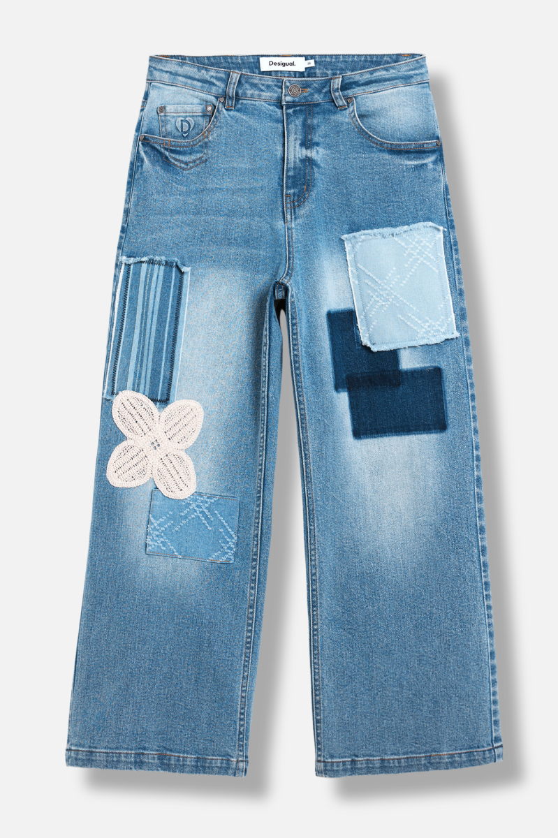 Crochet Patch Jeans - Denim