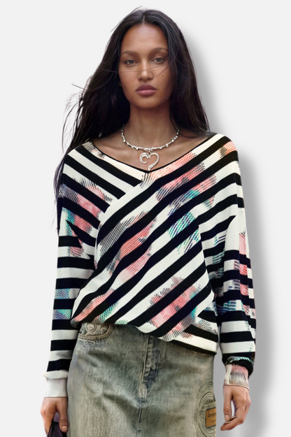 Fine Wrap Sweater - Black