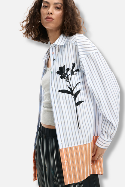 Long Stripe Shirt - Blue