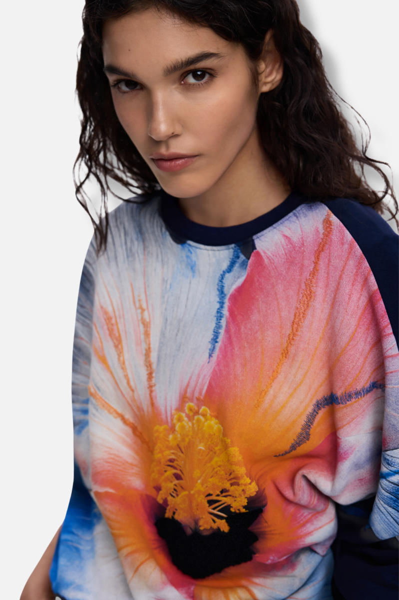 Big Flower Sweatshirt - Navy