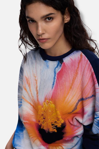 Big Flower Sweatshirt - Navy