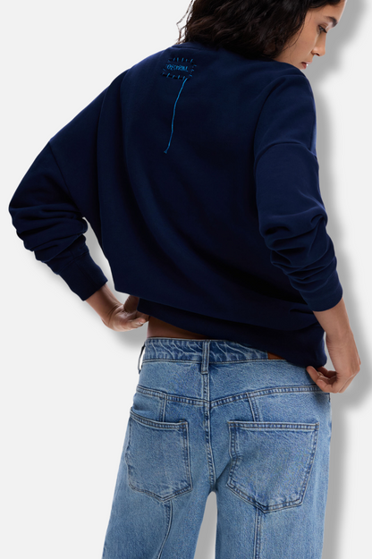 Big Flower Sweatshirt - Navy