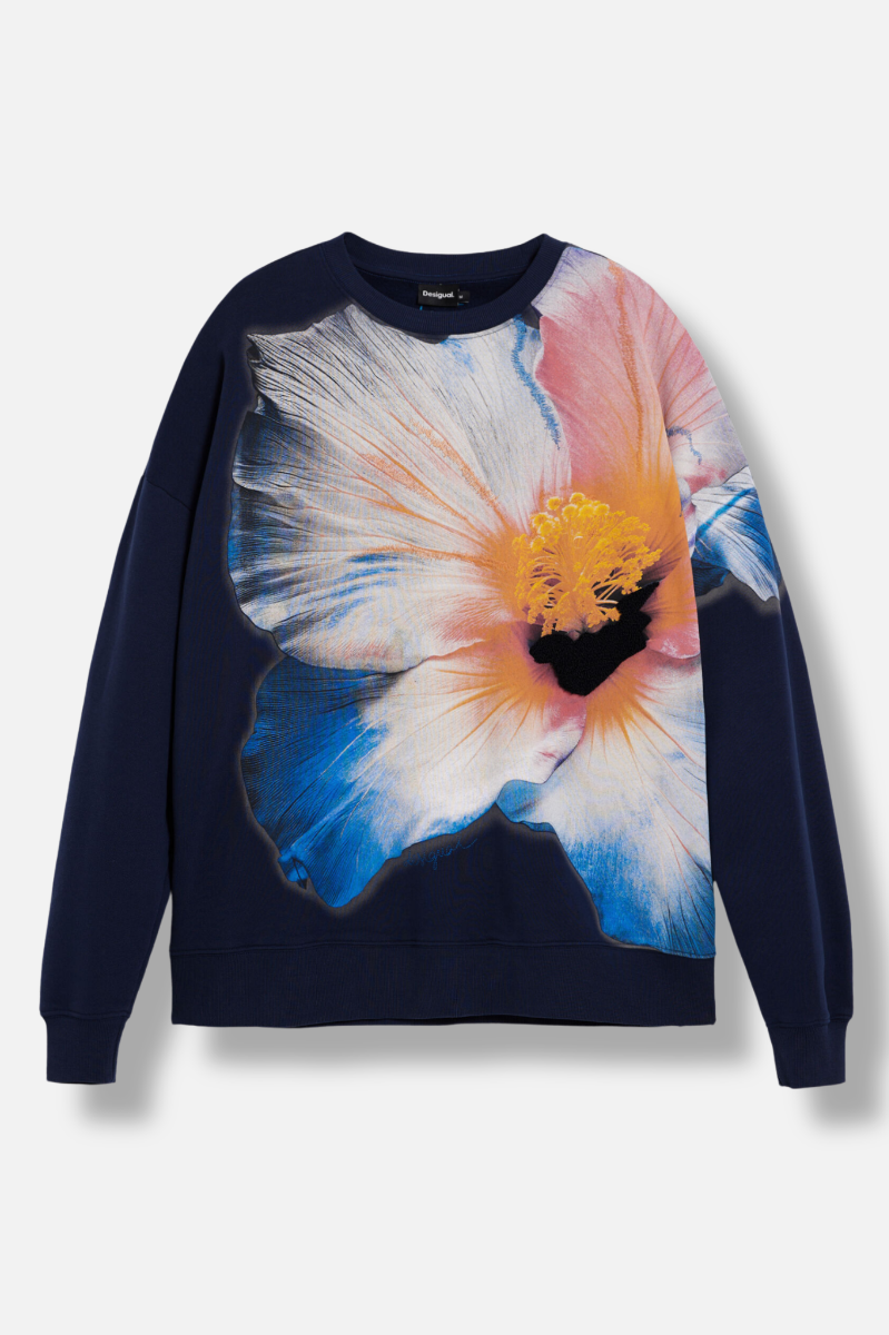 Big Flower Sweatshirt - Navy