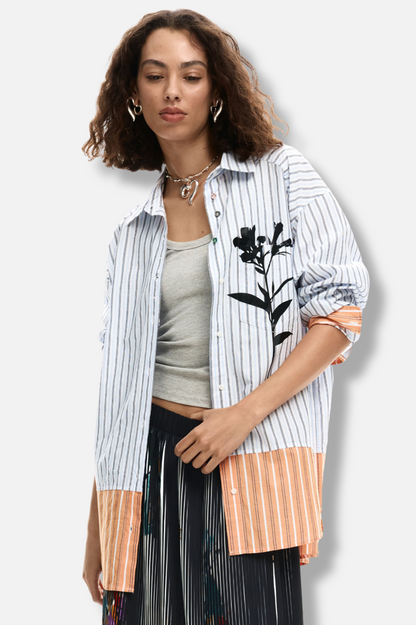 Long Stripe Shirt - Blue