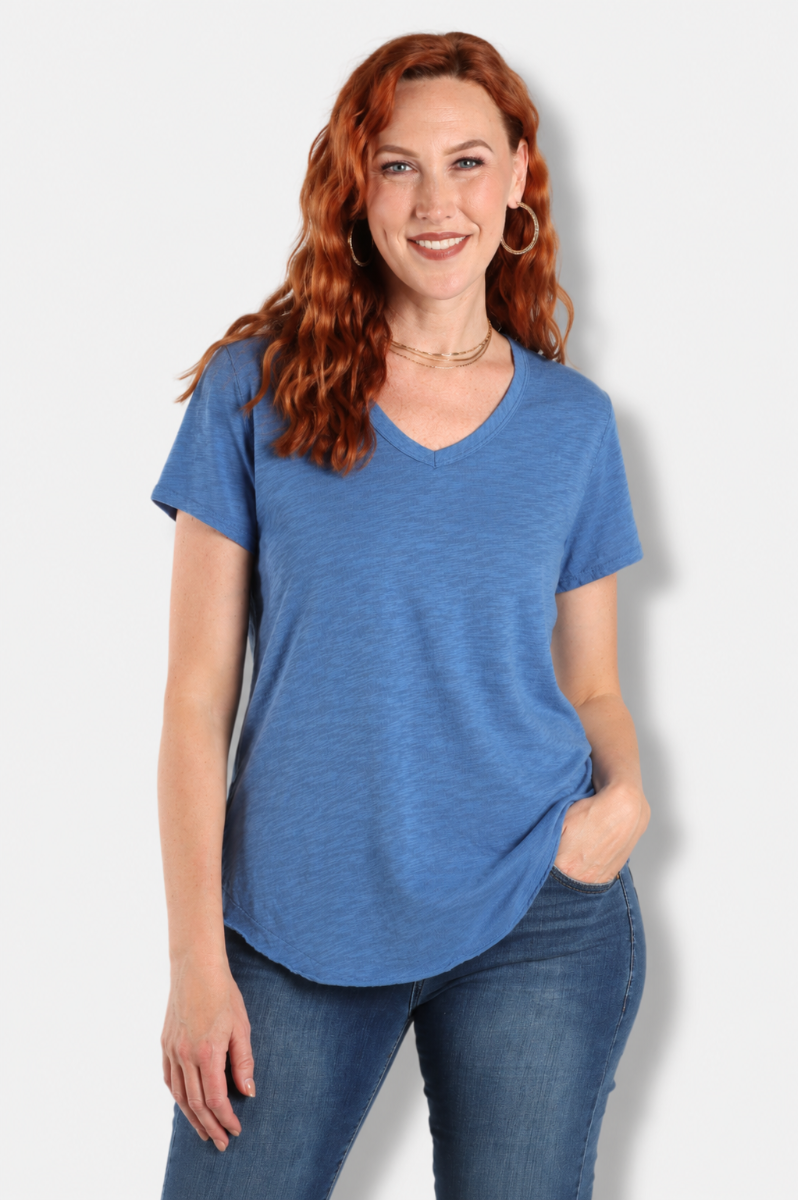 V-Neck Tee - Tanzanite Gleam
