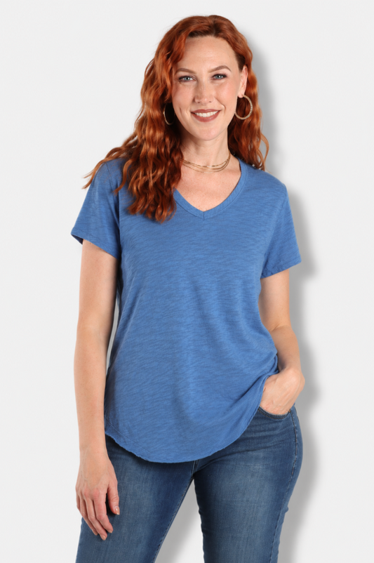 V-Neck Tee - Tanzanite Gleam