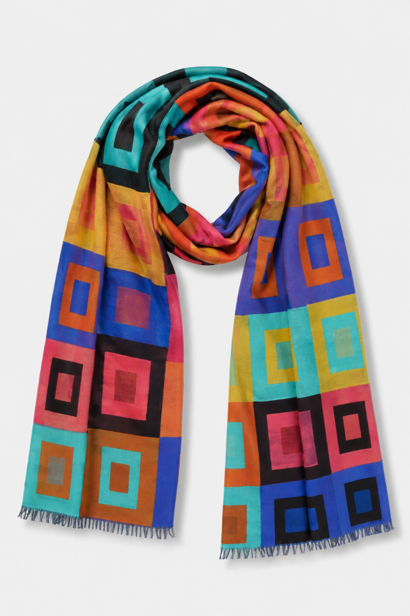 Grammy Colorblock Scarf - Blue 