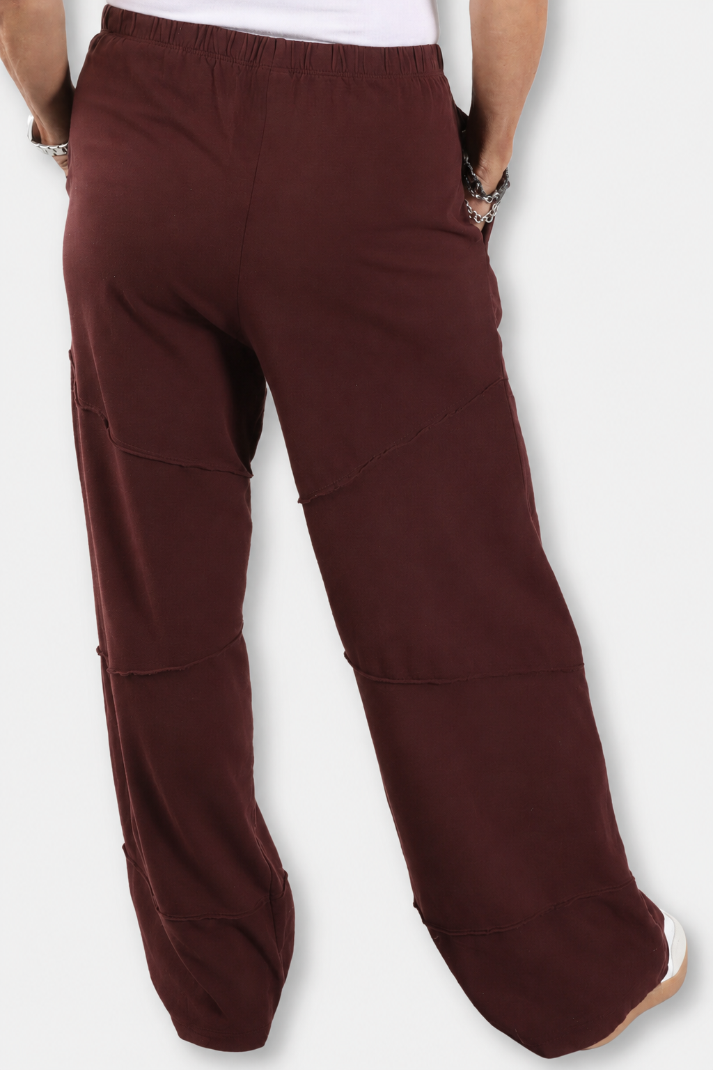 Wide Leg Cut Block Pant Plus - Chestnut