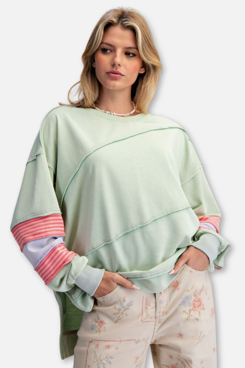 Terry Pullover - Pistachio