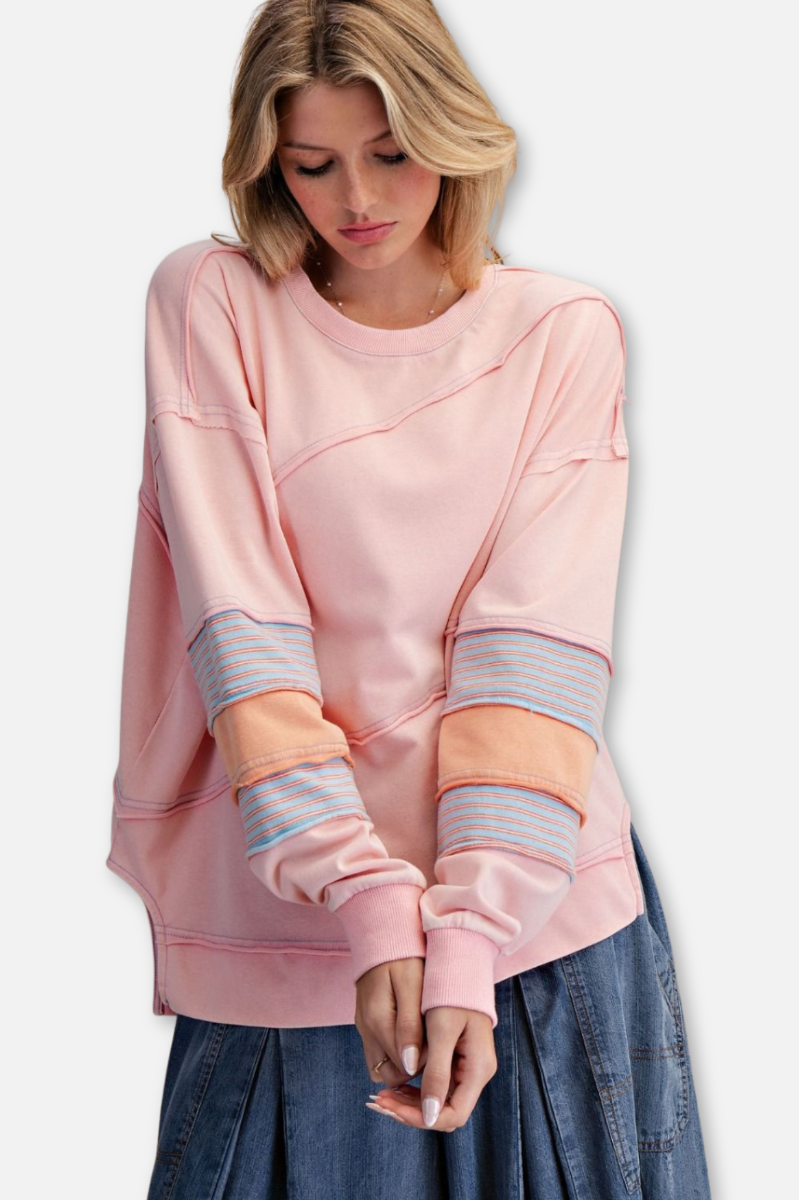 Terry Pullover - Coral Pink