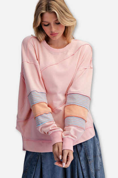 Terry Pullover - Coral Pink