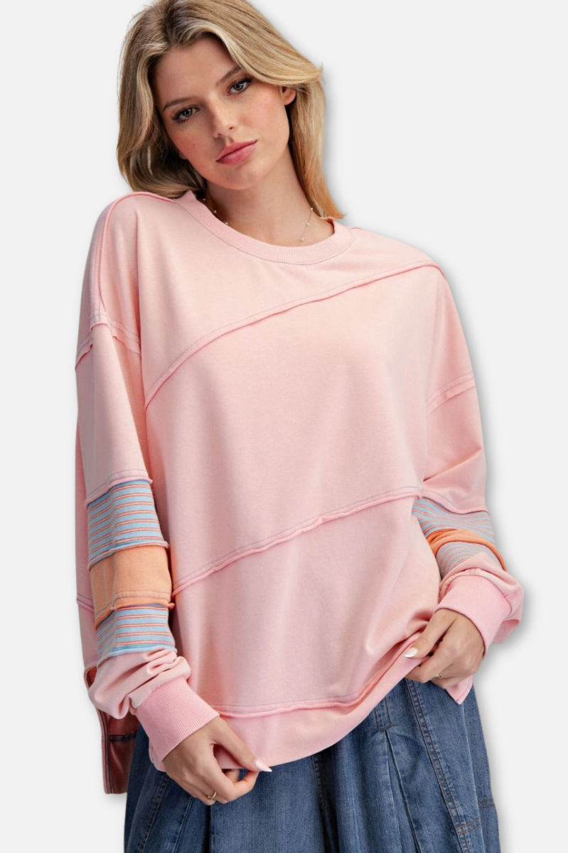 Terry Pullover - Coral Pink