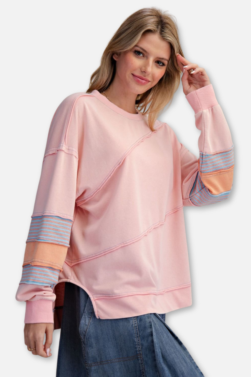 Terry Pullover - Coral Pink