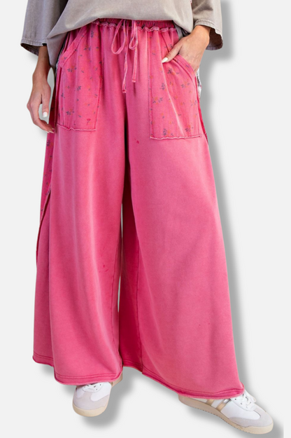 Floral Palazzo Pant - Candy Pink