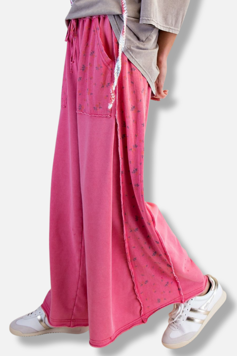 Floral Palazzo Pant - Candy Pink
