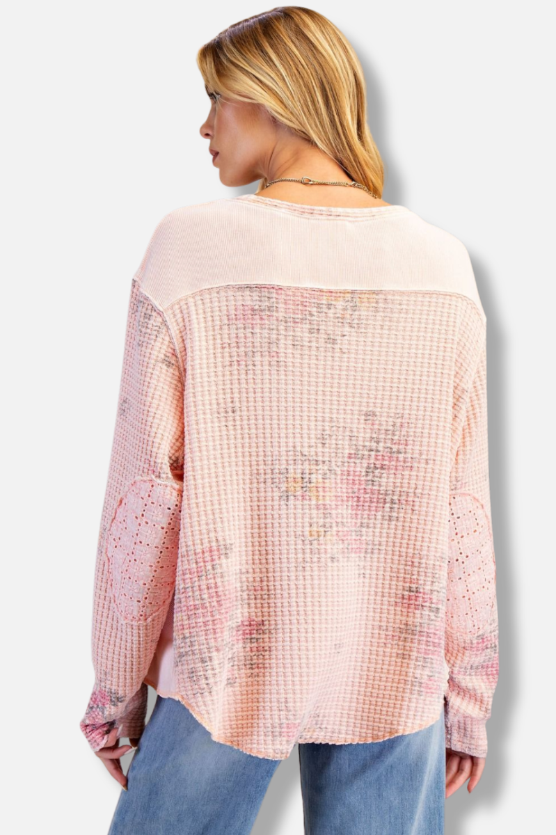 Floral Thermal Pullover - Pink