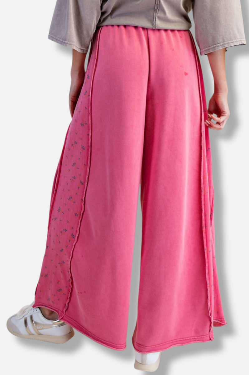 Floral Palazzo Pant - Candy Pink