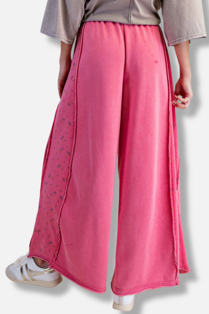 Floral Palazzo Pant - Candy Pink