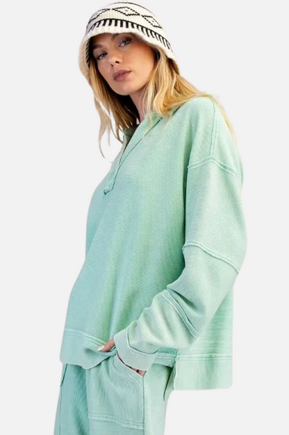 Textured Thermal Pullover - Mint