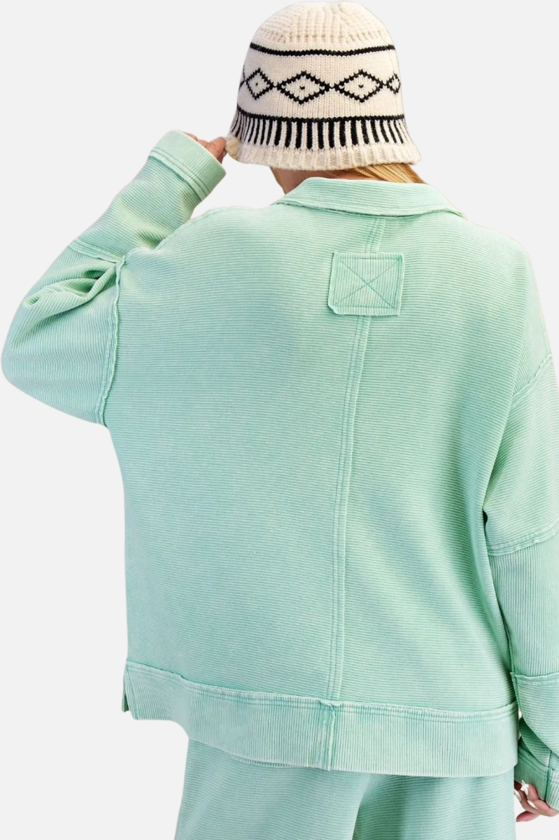 Textured Thermal Pullover - Mint