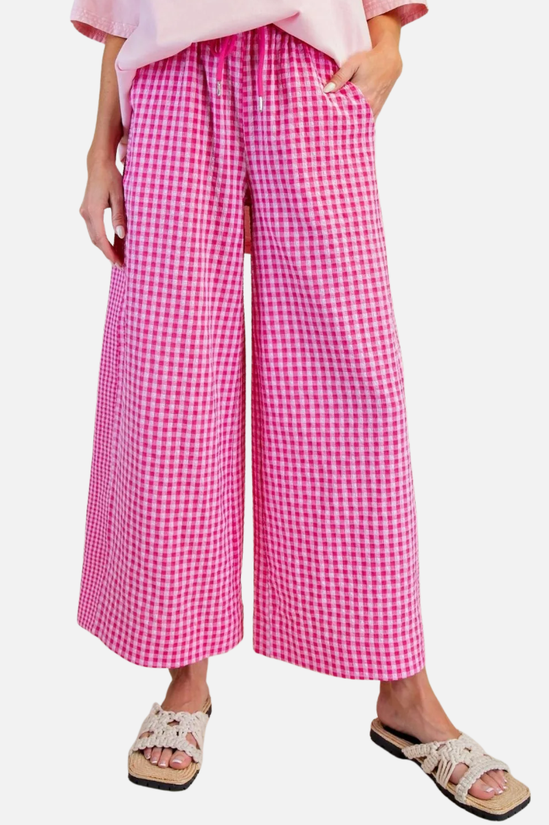 Seersucker Pant - Candy Pink