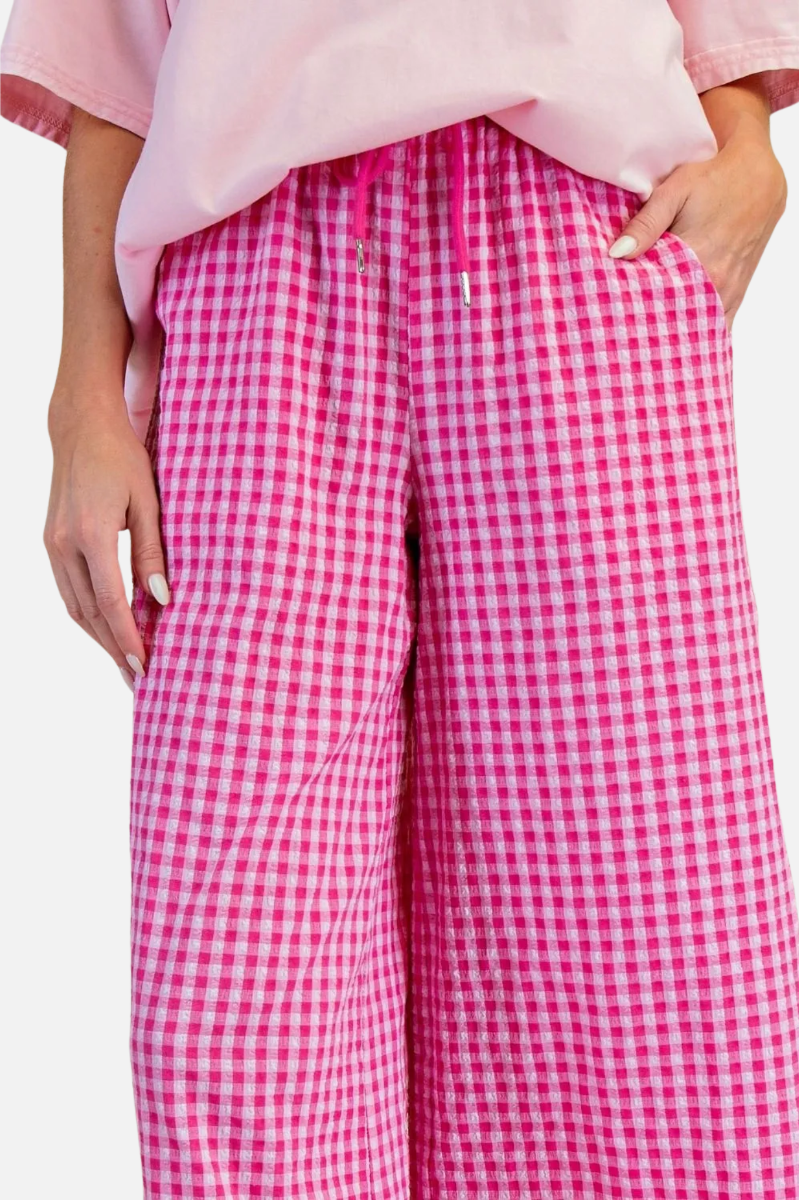 Seersucker Pant - Candy Pink