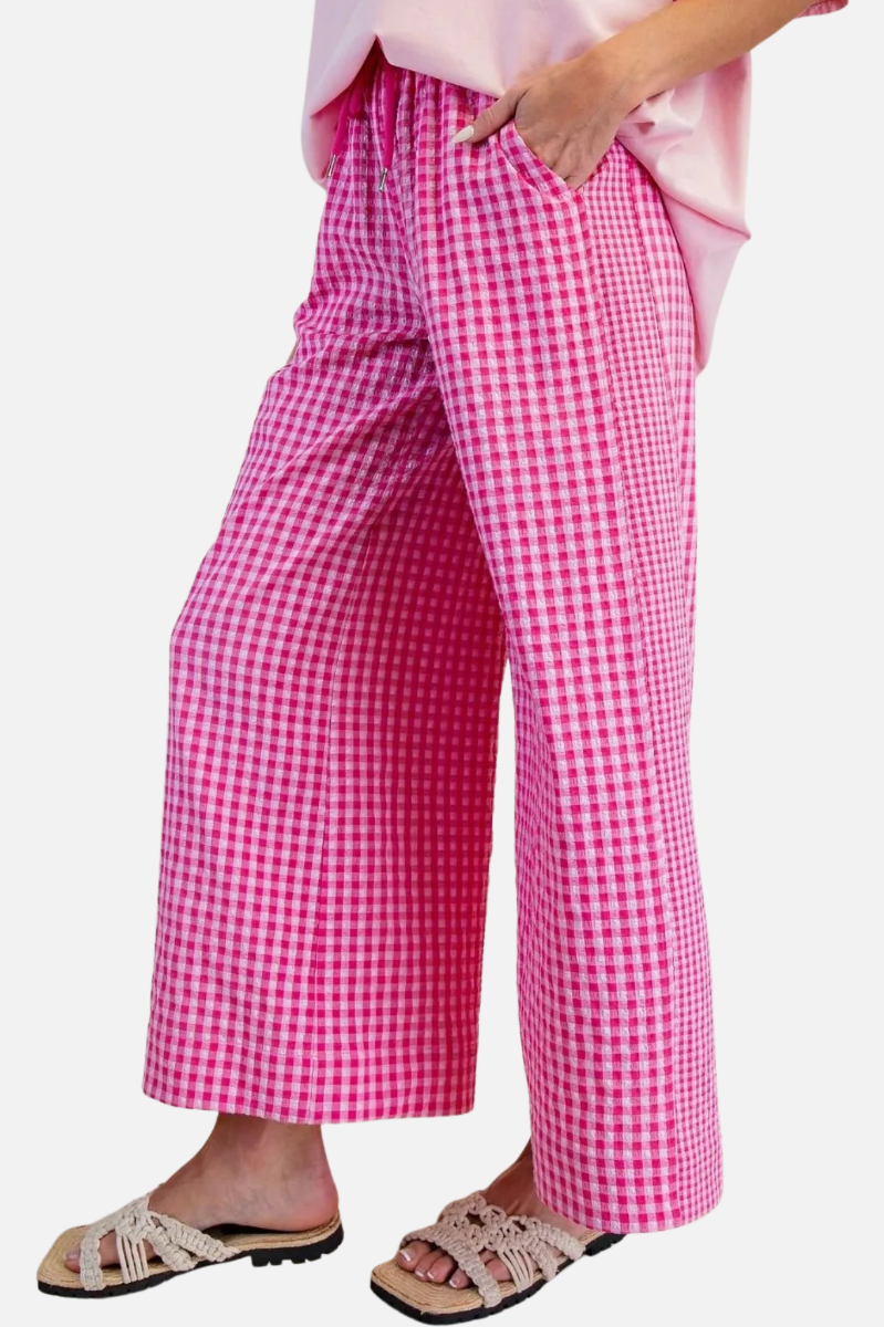 Seersucker Pant - Candy Pink
