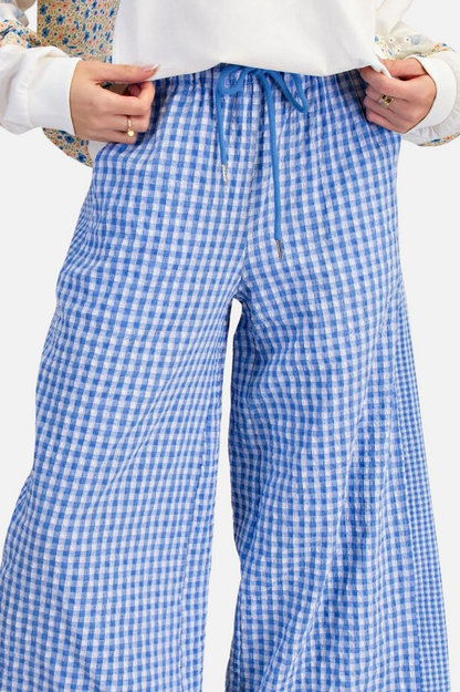 Seersucker Pant - Peri Blue