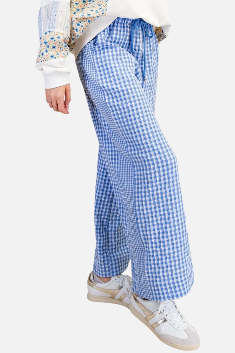 Seersucker Pant - Peri Blue