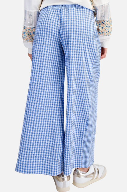 Seersucker Pant - Peri Blue
