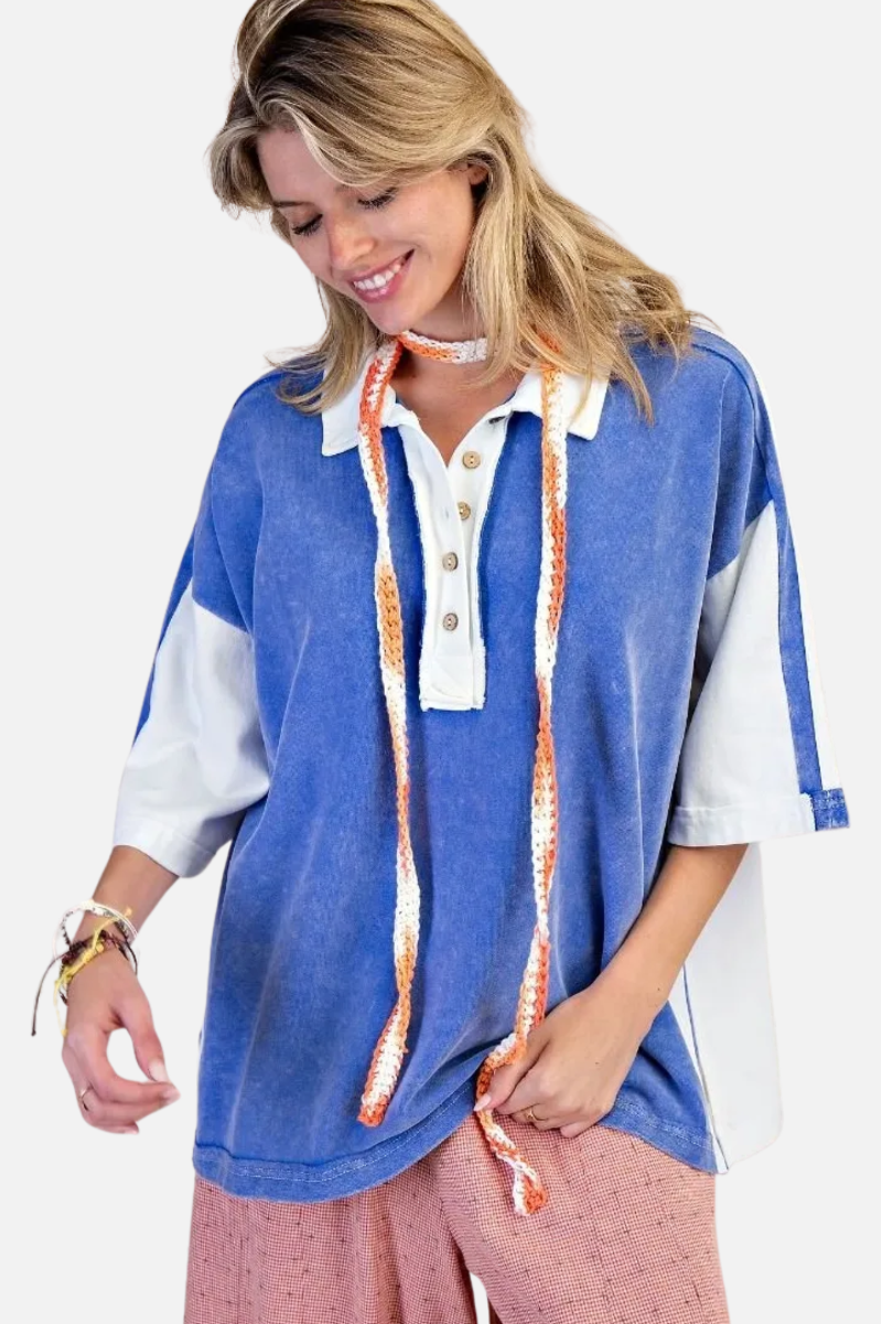 Two Tone Top - Royal