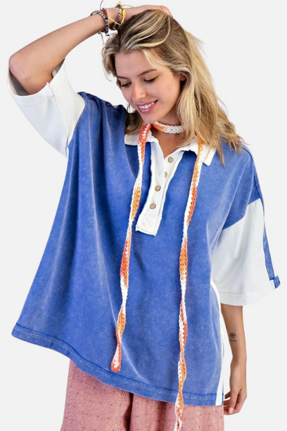 Two Tone Top - Royal