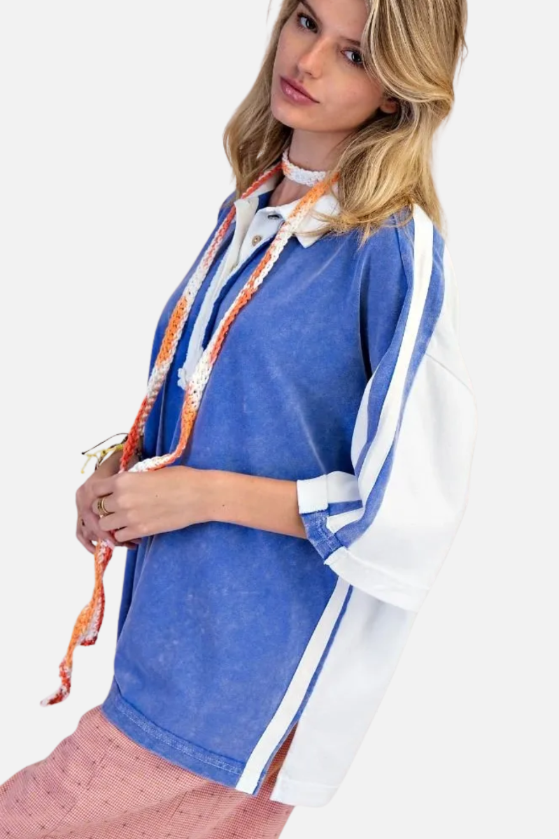 Two Tone Top - Royal