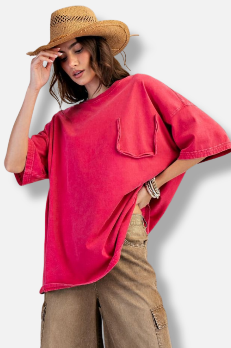 Boxy Jersey Tee - Poppy 