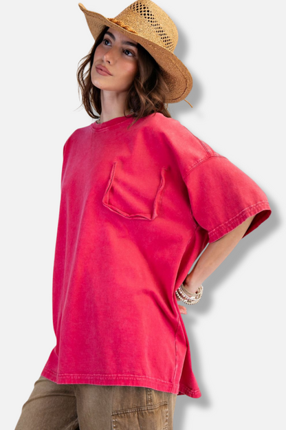 Boxy Jersey Tee - Poppy 