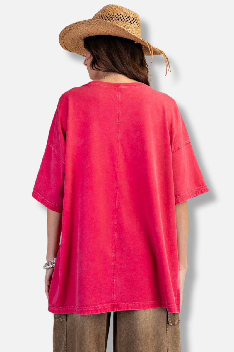 Boxy Jersey Tee - Poppy 