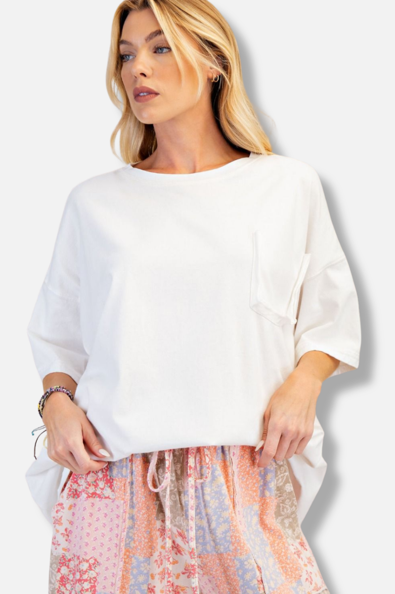 Boxy Jersey Tee - White