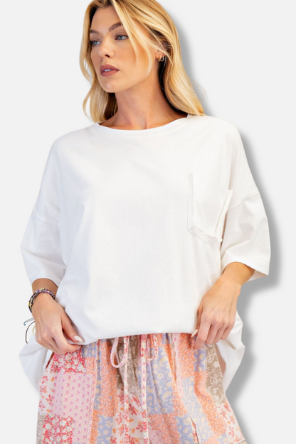 Boxy Jersey Tee - White