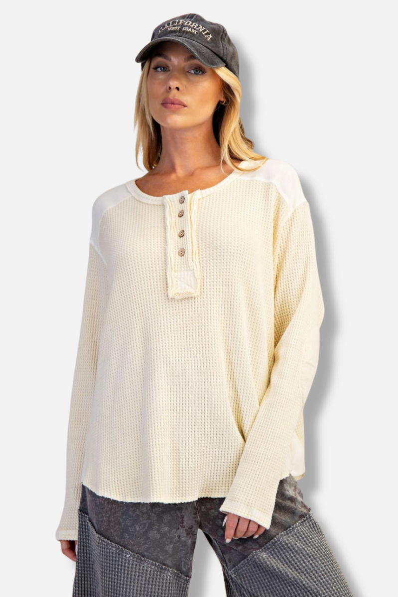 Thermal Henley Top - Vanilla 