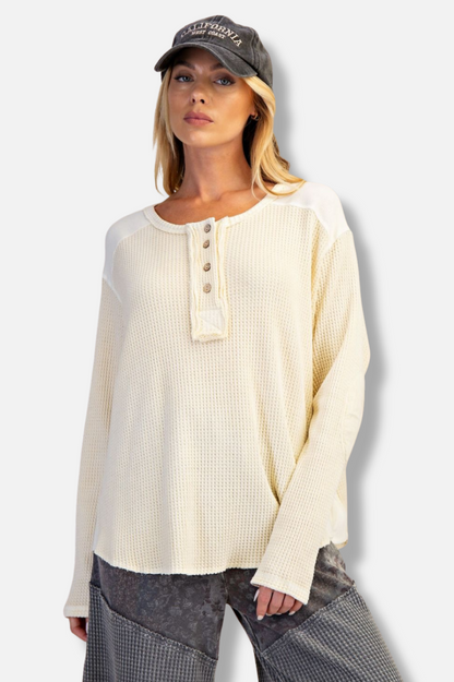 Thermal Henley Top - Vanilla 