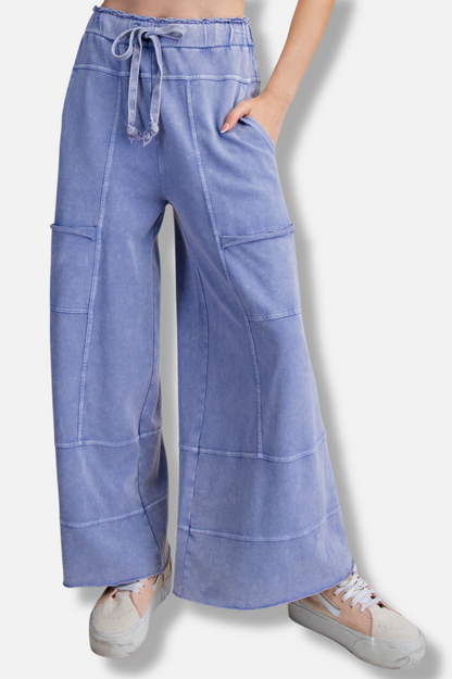 Two Pocket Terry Pant - Washed Denim 