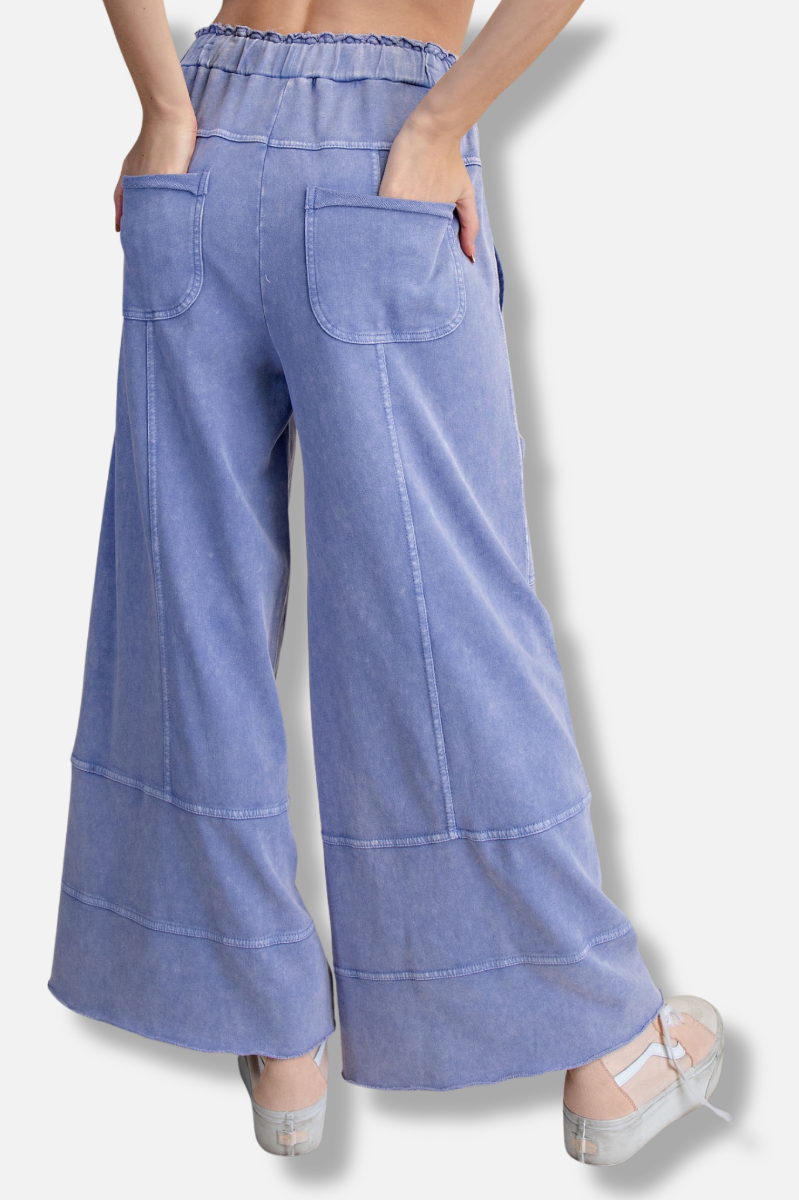 Two Pocket Terry Pant - Washed Denim 