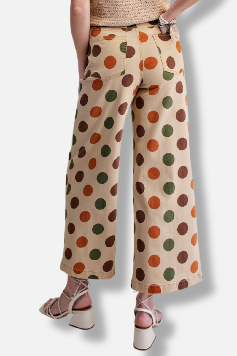 Polka Dots Pant - Camel 
