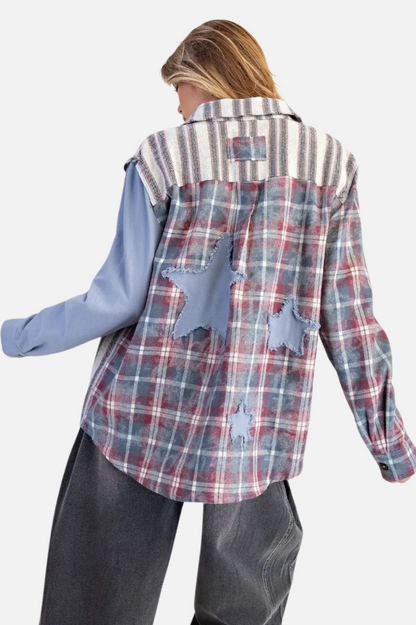 Button Down Shaket - Blue Wine