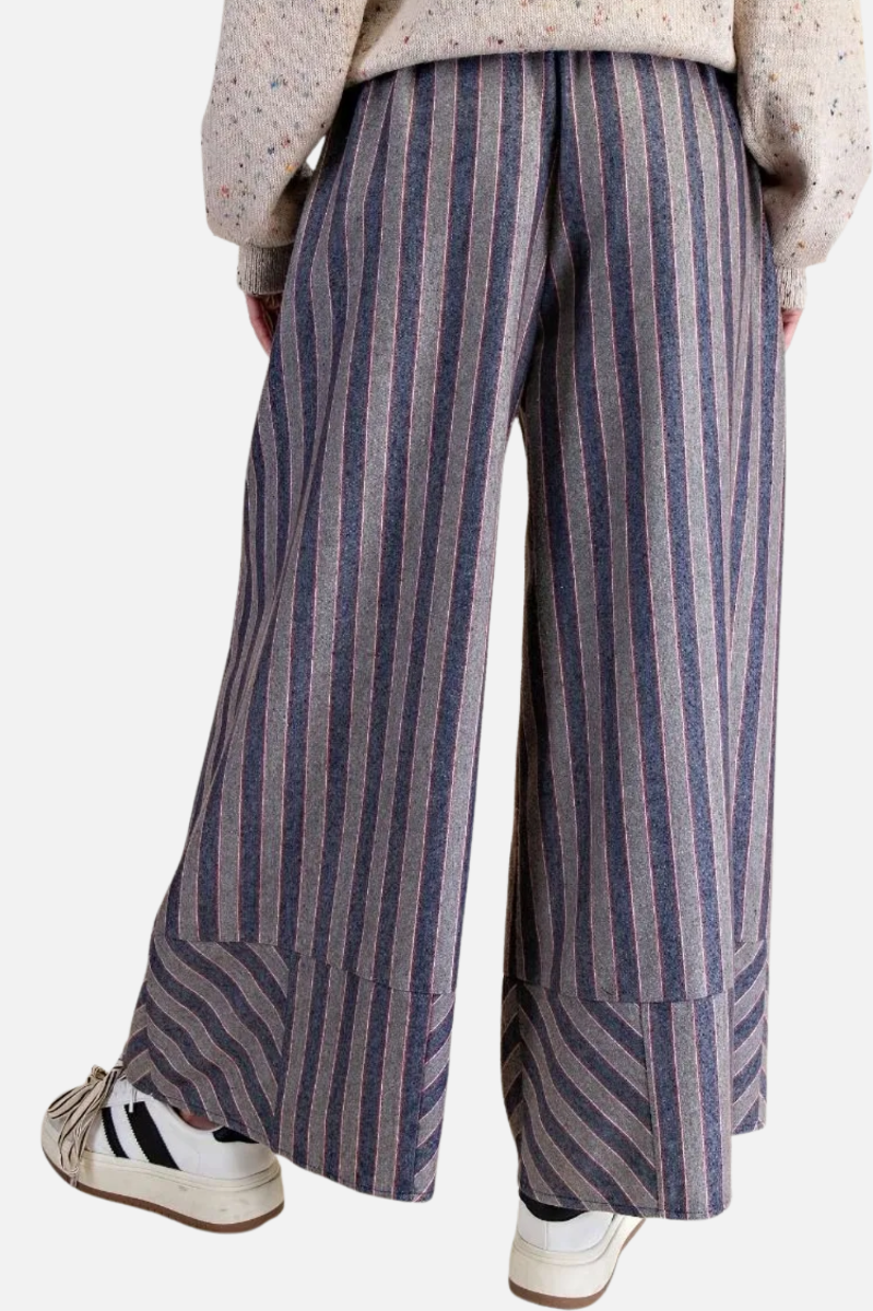 Yarn Dye Stripe Pant - Navy