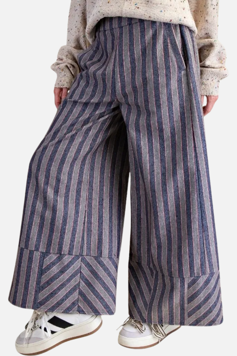 Yarn Dye Stripe Pant - Navy
